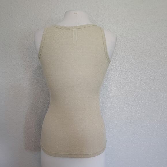 Victoria's Secret Metallic Gold Racerback Tee Size Medium - Picture 8 of 11